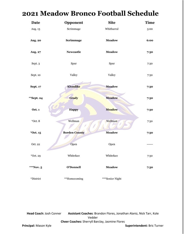 2021 HS Football schedule