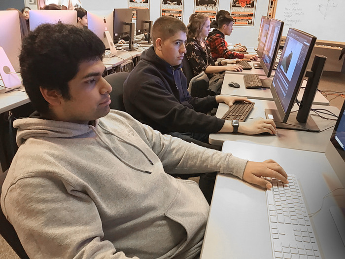 Students take their first lesson in gaming design.